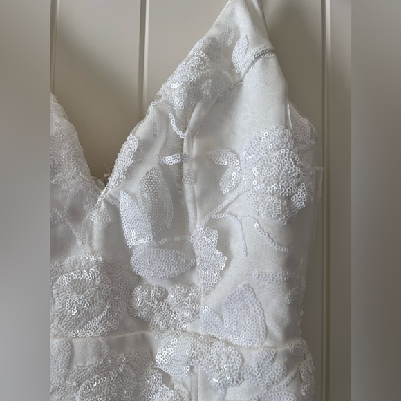 Lulus Size XS Glamorous Spectacle White Sequin Bodice Dress Bachelorette - Picture 6 of 10